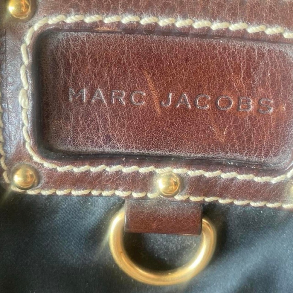 Marc Jacobs Satchel Bag Women Medium Brown Nylon Leather Mixed Media Italy - Picture 4 of 8